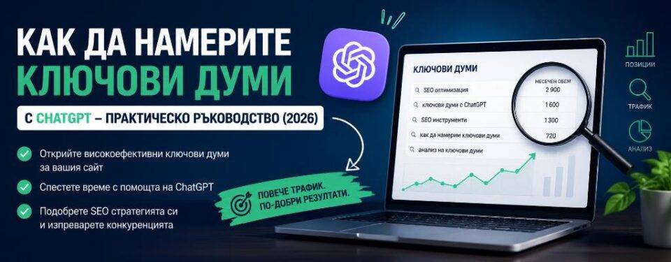 Как да намерите ключови думи с ChatGPT – SEO проучване и анализ на ключови думи